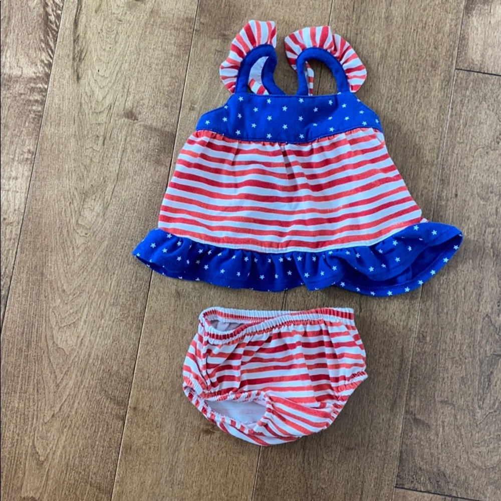 Cat and Jack NB Newborn American Flag outfit